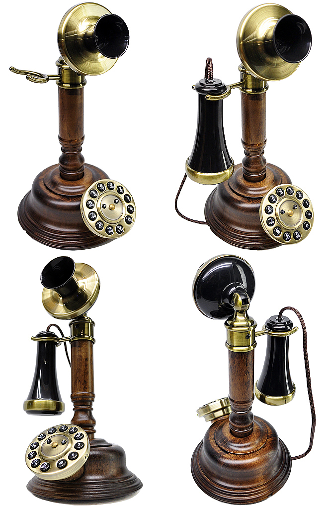 Wood Desk Telephone【HT-05C】【eモンズ】