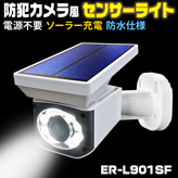 防犯カメラ風ソーラー充電センサーライト【ER-L901SF】