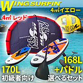ウイングサーフィン【３点フルセット】４平米ウイング+初級向き170Lセット